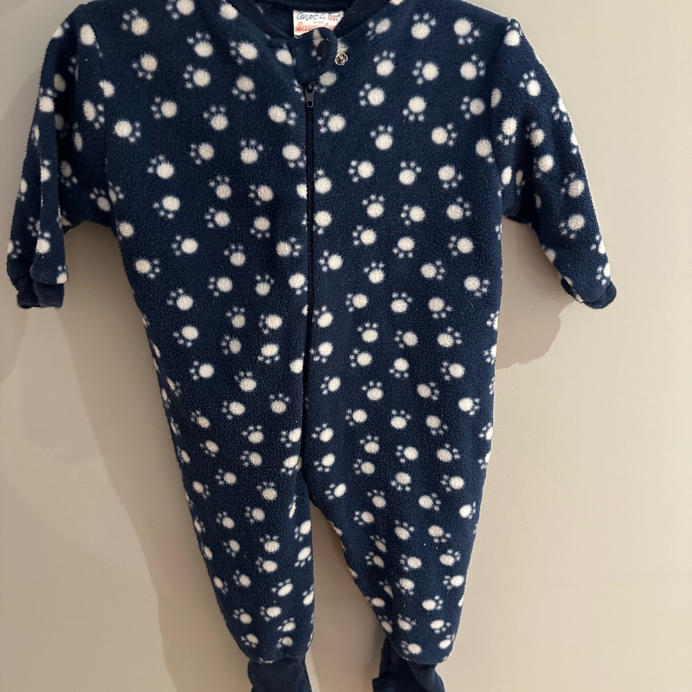 Snugabye Convert-a-foot Cozy Blue Polka Dot Kids One Piece